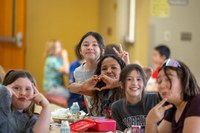students in cafeteria