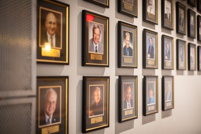 Wall of Superintendent Portraits. For the full list of names, please go to the page A.P.S. Superintendent History.