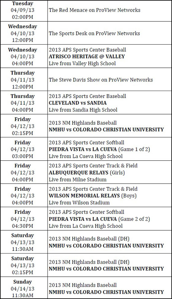 ProView-Schedule-April-9-14-2013