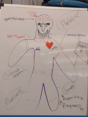 A great tutor as drawn by Del Norte Near-Peer students during their training.