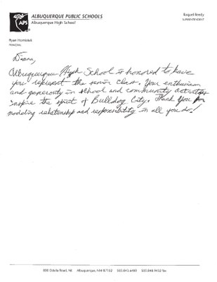 Diana Mullen Letter