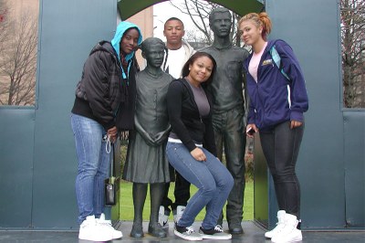 Students pose