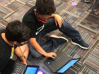 students working on computers