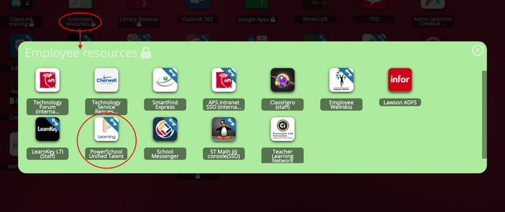 Employee resources folder in my.aps.edu