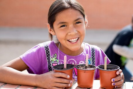 Girl with plants