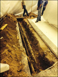 Replacing old in-floor heating pipes at Hayes MS