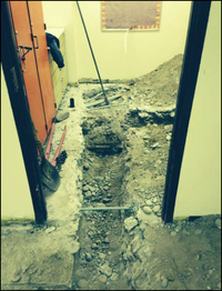 New plumbing installation in classroom