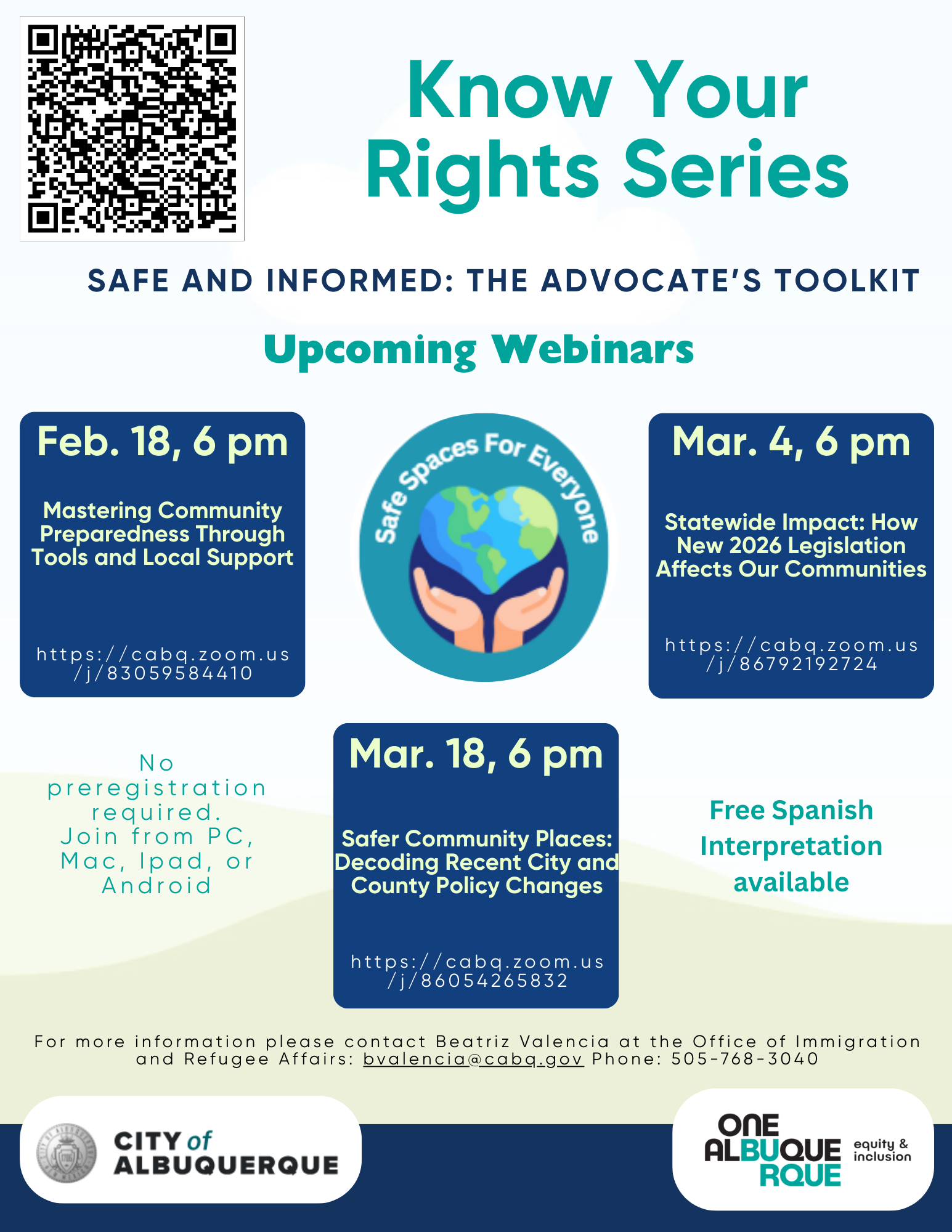 Know Your Rights Series (Webinar) / Conoce Tus Derechos (Seminario Web)