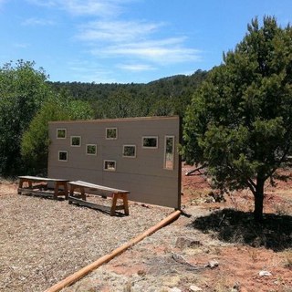 Bird blind with benches