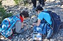 Students doing Fossil Hunt on fossil hill at the SMNHC.