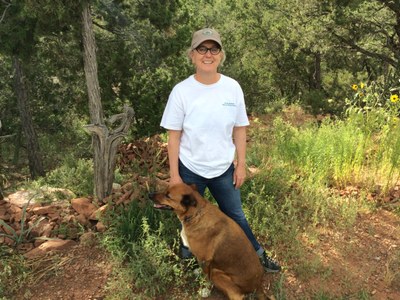 Susanna with her dog Hullabaloo