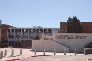 Cibola High School front facade.