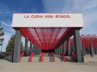 Exterior of La Cueva High School. 