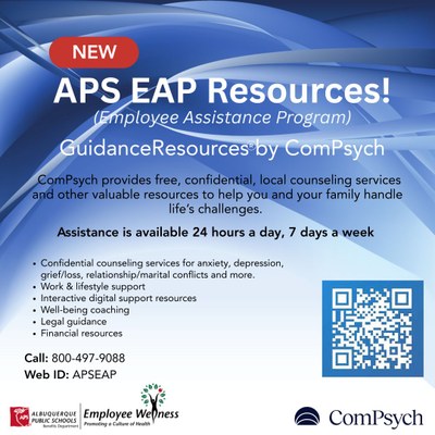 Picture with information about the Compsych employee assistance program services