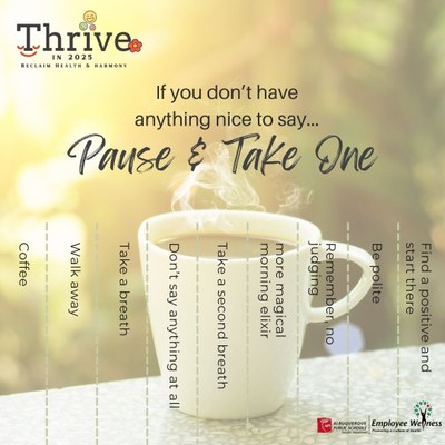 picture of coffee with 'pick one' options
