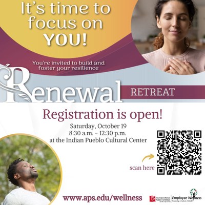 Join the renewal retreat Saturday, October 19 from 8:30 am to 12:30 pm at the Indian Pueblo Cultural Center.