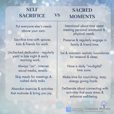 Use this graph to create sacred moments for your well-being.