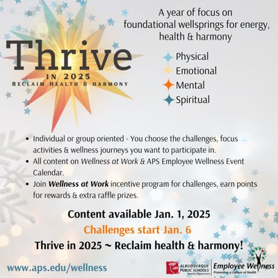 Graphic about the Thrive in 2025 program