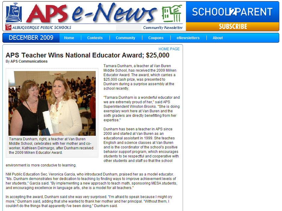APS enewsletter
