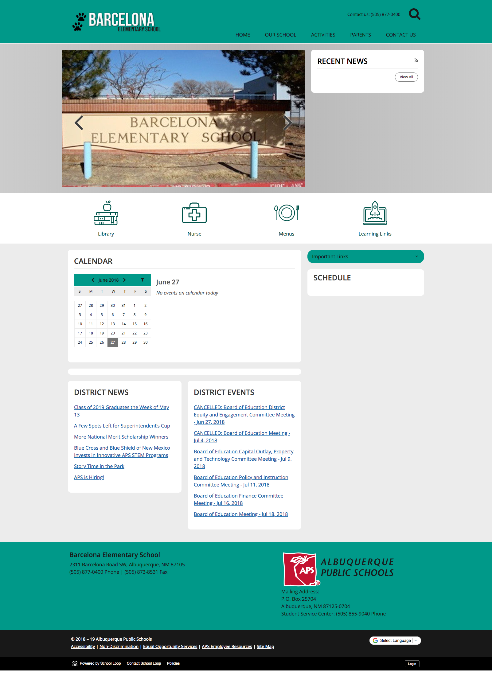 Barcelona elementary homepage