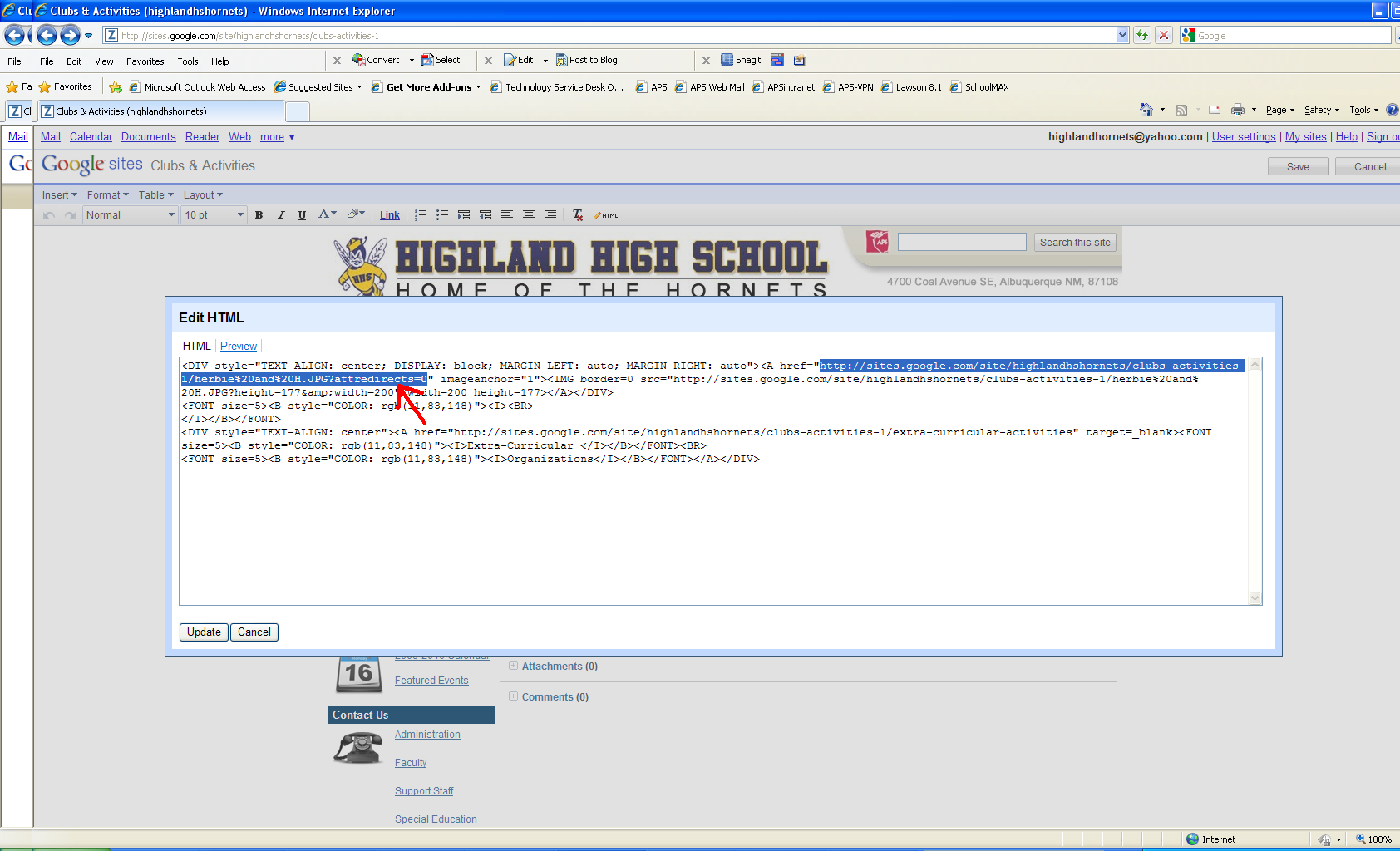paste html ahref code