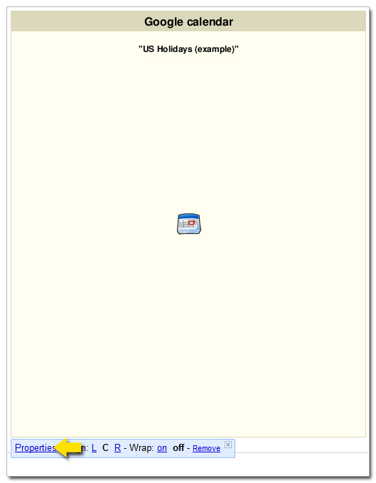 Calendar properties