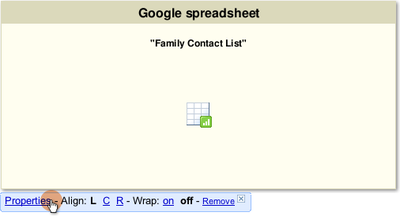 click properties link