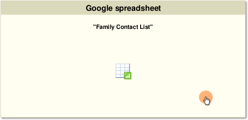 spreadsheet gadget