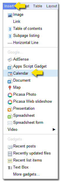 Insert Calendar