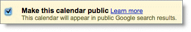 Making the calendar public