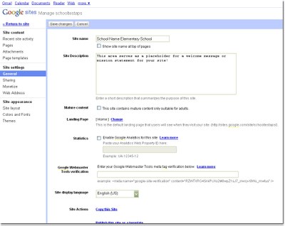 Site management interface