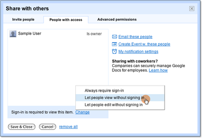 view without signing in