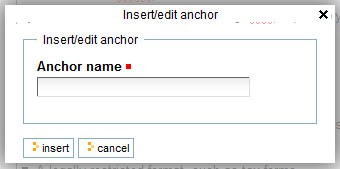 anchor name dialog box