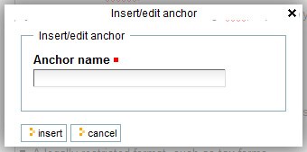 anchor name dialog box