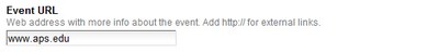 event url field